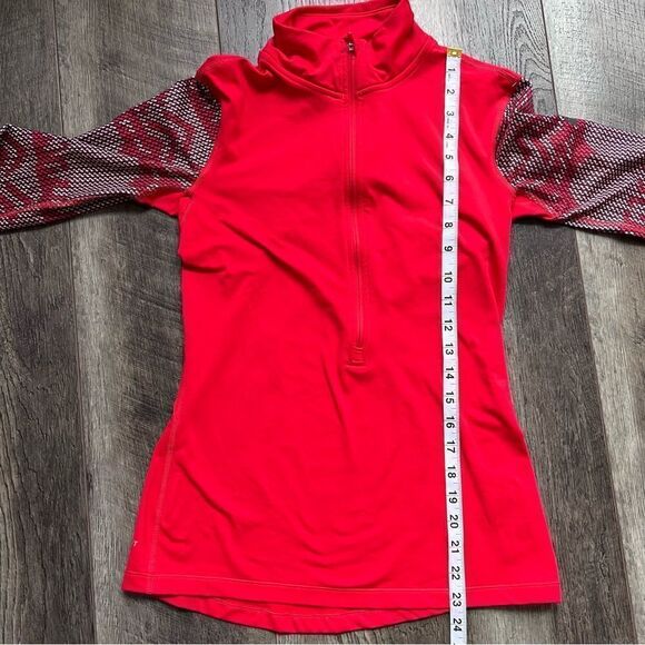 Nike Pro Dri-Fit Long Sleeve 1/2 Zip Pullover Running Top Red Pattern Size Small - Picture 5 of 11